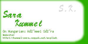 sara kummel business card